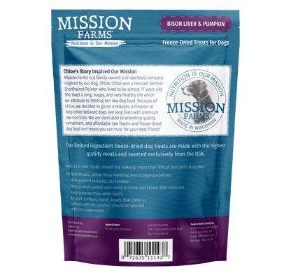 Bison Liver & Pumpkin Treats- 3oz
